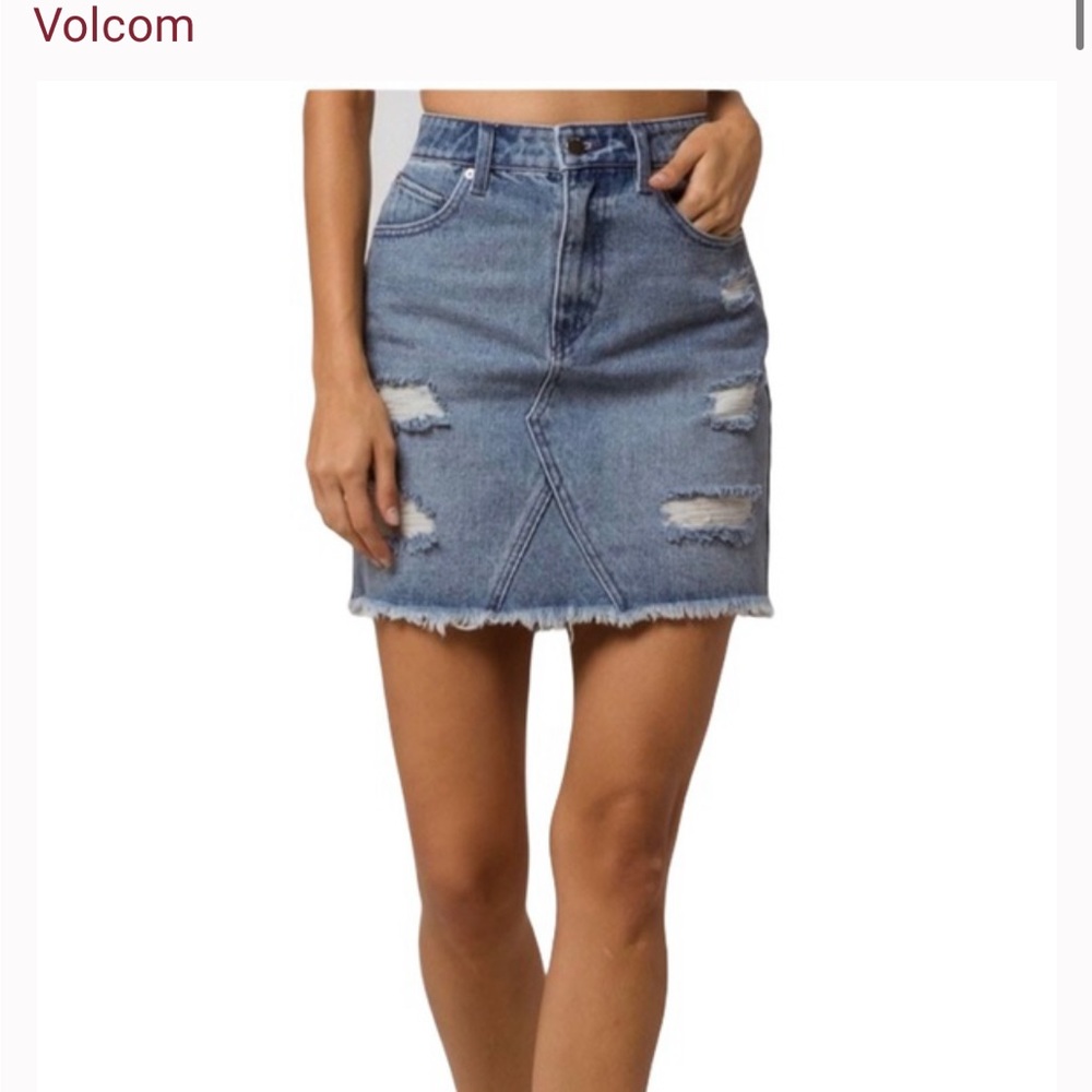Volcom Stoned High-Rise Denim Mini Skirt